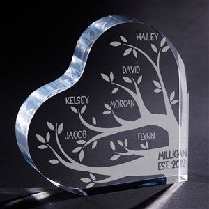 Family Tree Engraved Heart Keepsake - 26027