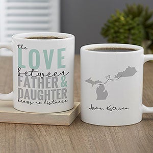 Love Knows No Distance Personalized Dad Coffee Mug - White - 26035-S