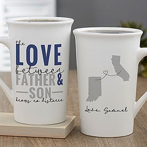 Love Knows No Distance Personalized Dad Latte Mug - 26035-U
