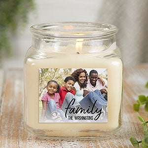 Family Photo Personalized 10oz Vanilla Bean Scented Candle Jar - 26041-10VB