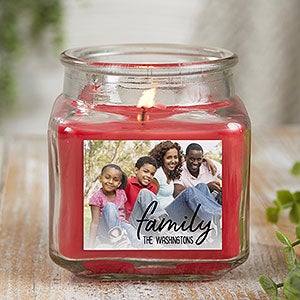 Family Photo Personalized 10oz Cinnamon Spice Scented Candle Jar - 26041-10CS