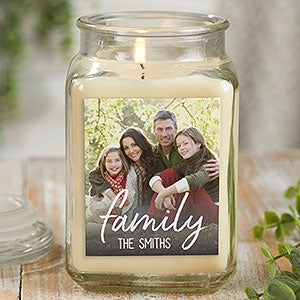 Family Photo Personalized 18oz Vanilla Bean Scented Candle Jar - 26041-18VB