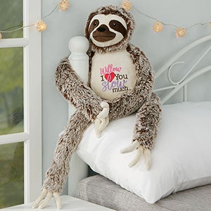 I Love You Slow Much Personalized Long Legged Sloth Stuffed Animal - 26055