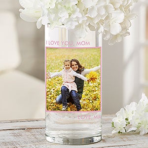 Picture Perfect Personalized Photo Cylinder Glass Vase for Mom - 26058