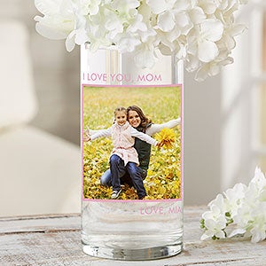 Picture Perfect Personalized Photo Cylinder Glass Vase for Mom - 26058