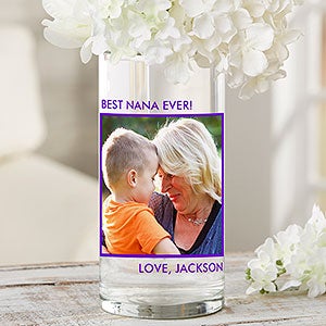 Picture Perfect Personalized Cylinder Glass Vase for Grandma - 26059