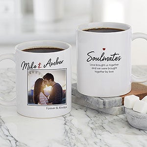 Soulmates Personalized Romantic Photo Coffee Mug 11 oz.- White - 26072-S