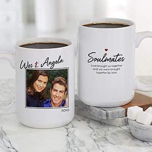 Soulmates Personalized Romantic Photo Coffee Mug - 15oz White - 26072-L