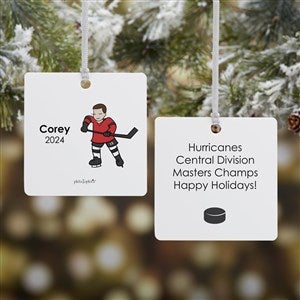 philoSophies Hockey Player Personalized Ornament - 2 Sided Metal - 26073-2M