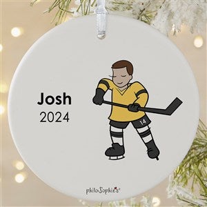 philoSophies Hockey Player Personalized Ornament - 1 Sided Matte - 26073-1L