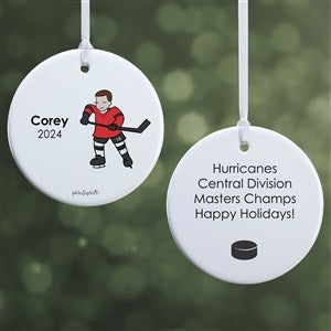 philoSophies® Hockey Player Personalized Round Ornament-2.85 Glossy - 2 Sided - 26073-2