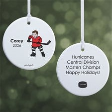 philoSophies® Hockey Player Personalized Round Ornament-2.85 Glossy - 2 Sided - 26073-2