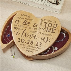 I Love Us Engraved Jewelry Box- Natural - 26074