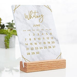 Modern Marble Personalized Easel Calendar - 26134
