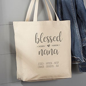 Blessed Grandma Personalized 20 x 15 Canvas Tote Bag - 26158-L