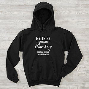 My Squad Personalized Hanes® Black Hooded Sweatshirt - 26196-BHS