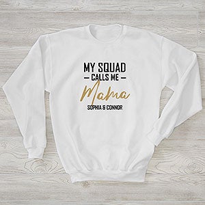 My Squad Personalized Hanes White Crewneck Sweatshirt - 26196-WS