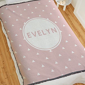 Simple & Sweet Personalized 56x60 Baby Girl Woven Throw Blanket - 26200-A
