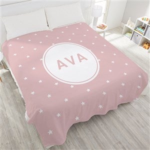 Simple & Sweet Personalized Baby Girl 90x90 Plush Queen Fleece Blanket - 26200-QU