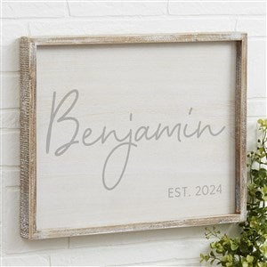 Simple and Sweet Personalized Baby Barnwood Frame Wall Art- 14x 18 - 26222-14x18