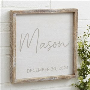 Simple & Sweet Personalized Baby Wood Wall Art - 12x12 - 26222-12x12