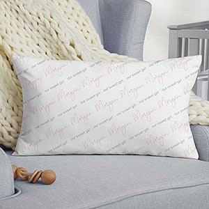 Simple & Sweet Personalized Baby Girl Lumbar Throw Pillow - 26227-LB