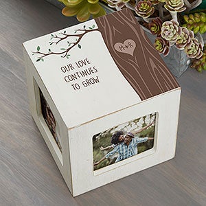 Carved In Love Personalized Photo Cube - White - 26231-W