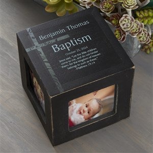 Baptism Personalized Photo Cube - Black - 26233-B