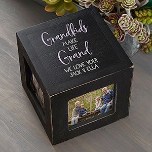 Grandkids Personalized Photo Cube - Black - 26240-B