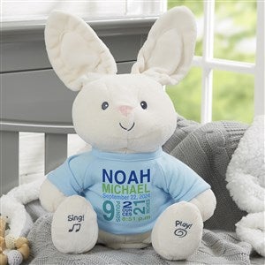 All About Baby Personalized Gund  Flora The Bunny - Blue - 26261-B