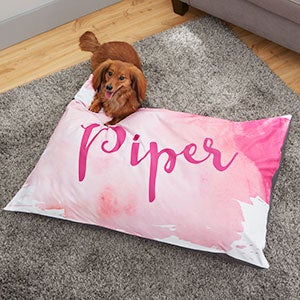 Watercolor Personalized Dog Bed- 30x40 - 26273-L