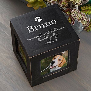 Pet Memorial Personalized Photo Cube - Black - 26279-B