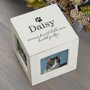 Pet Memorial Personalized Photo Cube - White - 26279-W