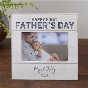 First Father's Day Personalized Shiplap Picture Frame- 4x6 Horizontal - 26280
