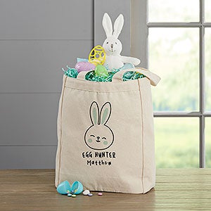 Easter Bunny Icon Personalized Canvas Tote Bag - 14x10 - 26291-S