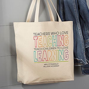 Teaching & Learning Personalized Canvas Tote Bag- 20 x 15 - 26293-L