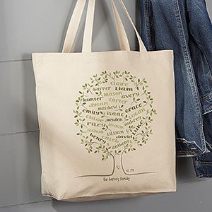 Tree Of Life Personalized Canvas Tote Bag - 20x15 - 26294-L