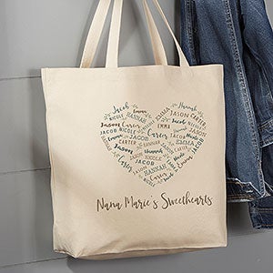 Farmhouse Heart Personalized Canvas Tote Bag- 20 x 15 - 26295-L