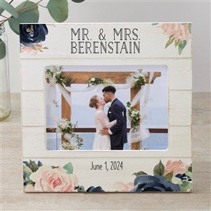 Colorful Floral Personalized Wedding Shiplap Frame 5x7 Horizontal - 26320-5x7H