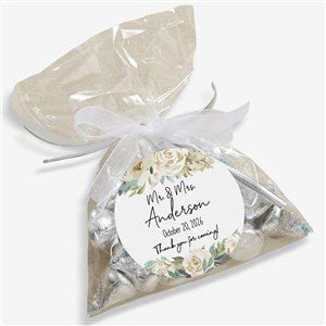 Neutral Colorful Floral Personalized Wedding Favor Stickers - 26336