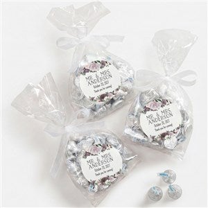 Plum Colorful Floral Personalized Wedding Favor Stickers - 26337