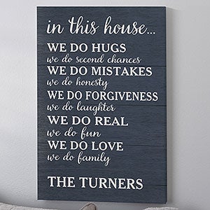 In This House We Do... Personalized Canvas Print - 16x20 - 26362-O