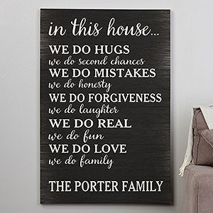 In This House We Do... Personalized Canvas Print - 28x42 - 26362-28x42