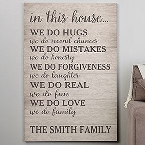 In This House We Do... Personalized Canvas Print - 32x48 - 26362-32x48