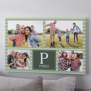 Custom Pattern 4 Family Photo Collage Horizontal Canvas Print - 16 x 20 - 26363-O