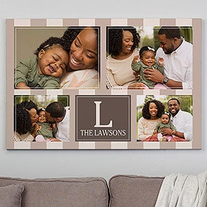 Custom Pattern 4 Family Photo Collage Horizontal Canvas Print- 32x 48 - 26363-32x48