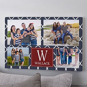 Custom Pattern Horizontal 4 Photo Collage Canvas Print - 24x36 - 26363-XL