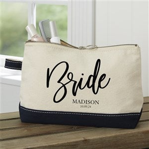 Classic Elegance Personalized Bridal Party Navy Makeup Bag - 26374-N