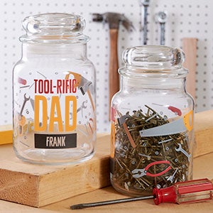 Toolrific Dad Personalized Glass Treat Jar - 26379