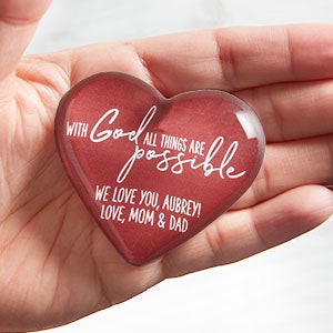 With God All Things Are Possible Personalized Mini Heart Keepsake - 26381-A